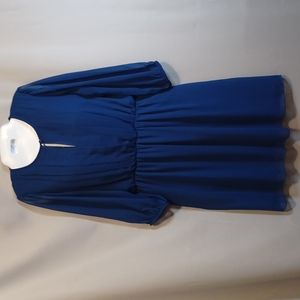 Sweet Storm Women's Dark Blue Pleated Front Dress. Size L